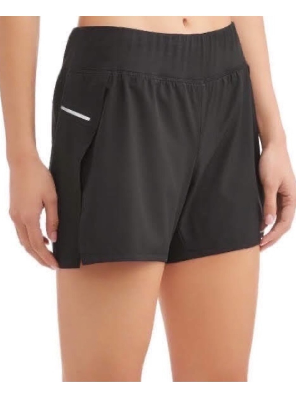 High-Rise Black Avia Athletic Shorts with Inner Liner